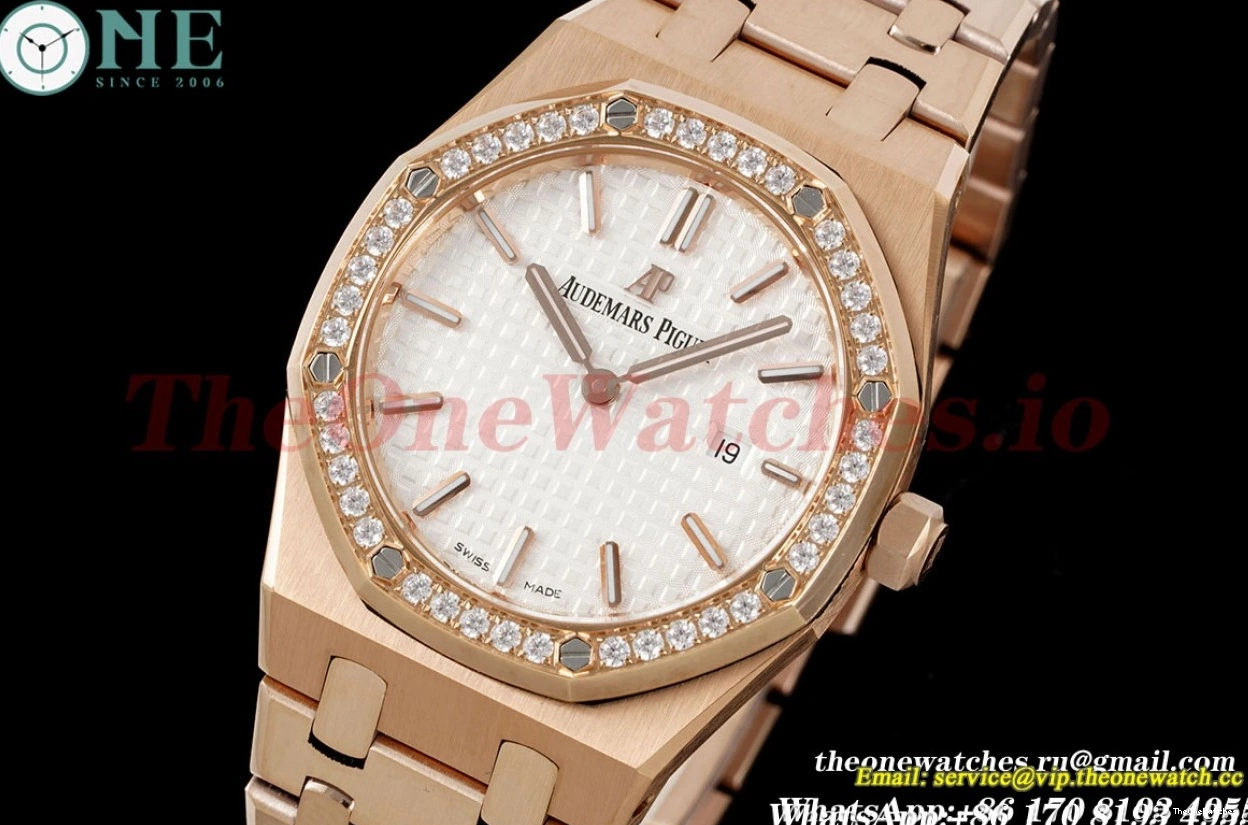 Qtz 33mm JJF Diamond White RG Swiss Ladies Oak Royal RG 0302